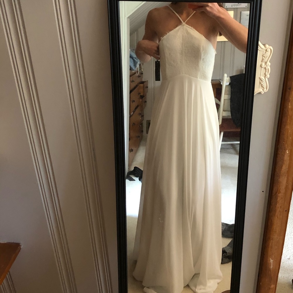 Lulu’s formal gown white and lace NWT